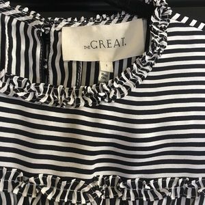 The Great. Striped silk dress from 2018 collection